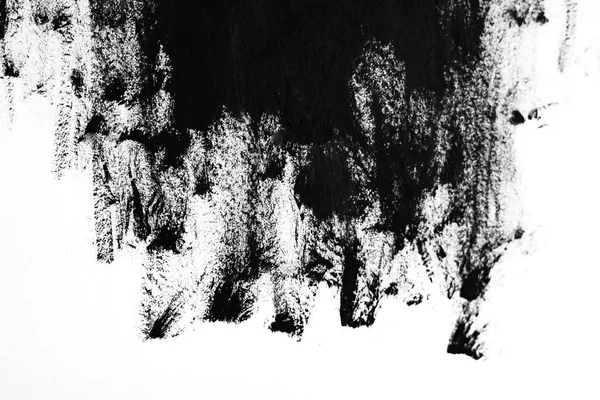白地に黒のブラシ ストローク 暗い抽象的な水彩ペイント テクスチャ — ストック写真