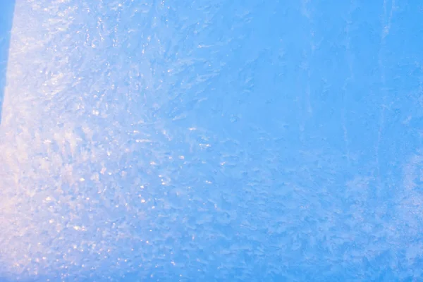 Hintergrund Aus Gefrorenem Fensterglas Sehr Starker Frost Und Kälte Textur — Stockfoto