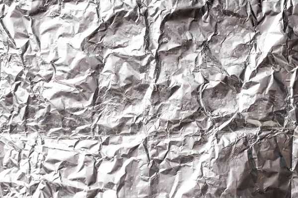 Zilveren Verfrommeld Aluminiumfolie Glanzende Metalen Textuur Achtergrond Inpakpapier Voor Behang — Stockfoto