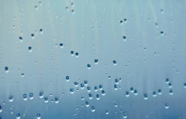 Despejar Gotas Água Condensada Vidro Antecedentes Pooling Água Natural Condensação — Fotografia de Stock