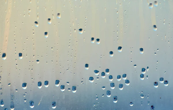 Despejar Gotas Água Condensada Vidro Antecedentes Pooling Água Natural Condensação — Fotografia de Stock