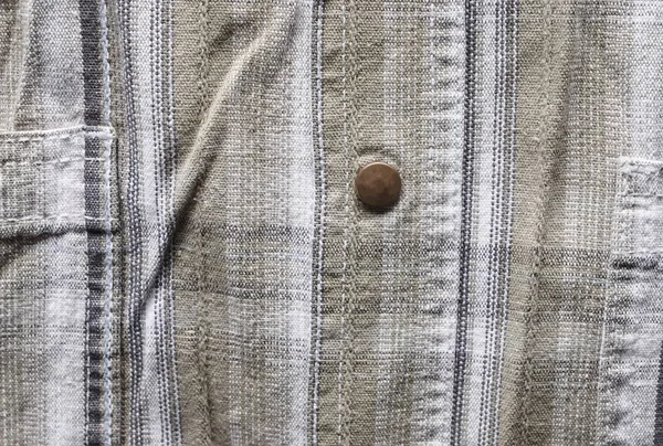 Close Part Shirt Hemp Fabric Casual Man Shirt Pattern Wrinkled — Stock Photo, Image