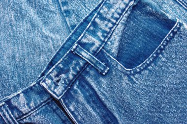 Klasik kot arka plan. Denim doku kumaş dikiş şık tasarımı ile. Boş desen kopya alanı. Seçici odak