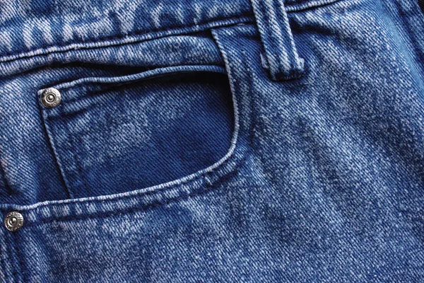 Clássico Fundo Jeans Azul Tecido Textura Ganga Com Uma Costura — Fotografia de Stock