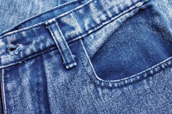 Pantalones Vaqueros Fondo Tejido Textura Mezclilla Azul Con Una Costura — Foto de Stock