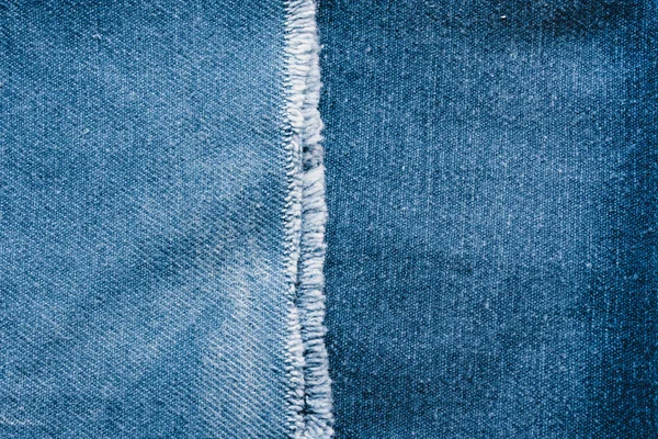 Background Jeans Blue Denim Texture Fabric Seam Fashionable Design Empty — Stock Photo, Image
