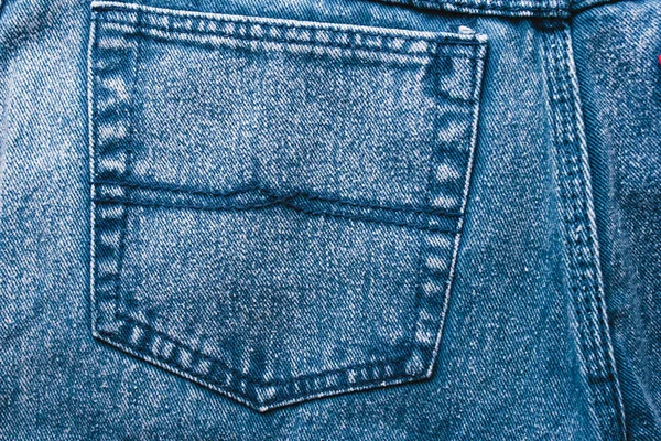 Klassiska Blå Jeans Bakgrund Denim Konsistens Tyg Med Söm Modern — Stockfoto