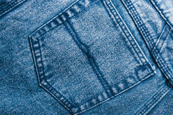 Calça Jeans Fundo Tecido Textura Ganga Azul Com Uma Costura — Fotografia de Stock