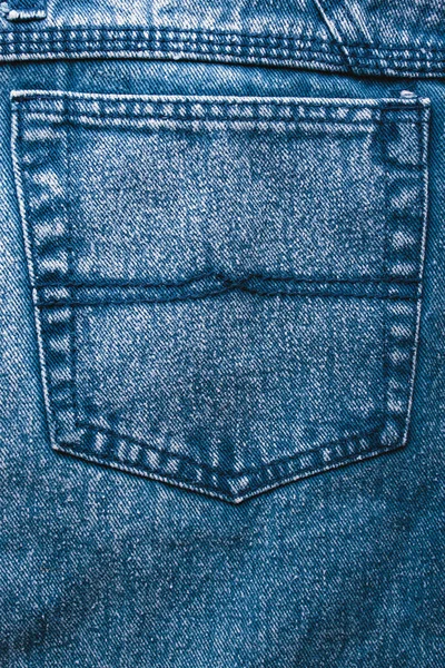 Calça Jeans Fundo Tecido Textura Ganga Azul Com Uma Costura — Fotografia de Stock