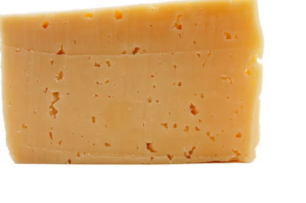 Elszigetelt fehér háttér kivágott darab sajt — Stock Fotó