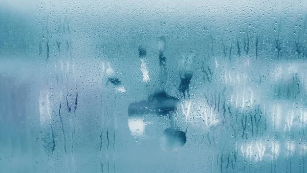 Detail of moisture condensation problems, hot water vapor conden — Stock Photo, Image