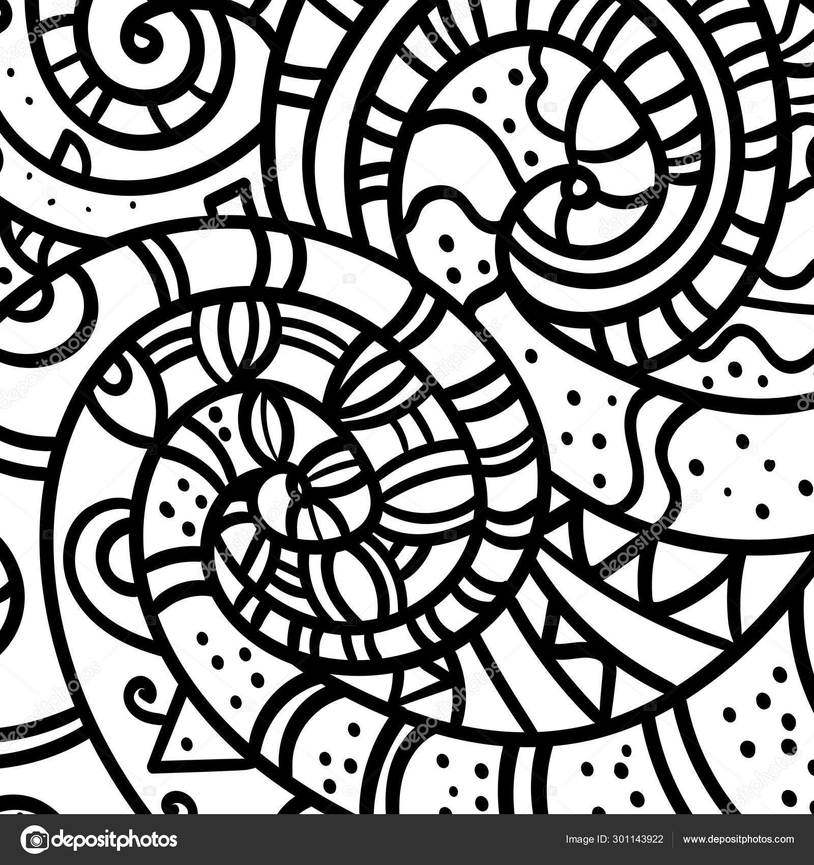 Zentangle Sand Swirl Pattern Background And Coloring Book