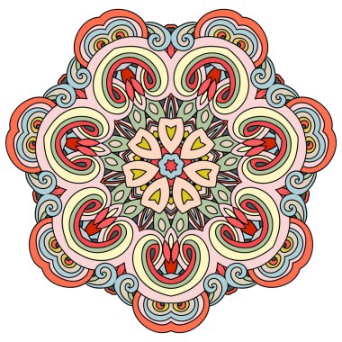 Mandala deseni. Soyut vektör. Elle çizilmiş illüstrasyon. - Vektör