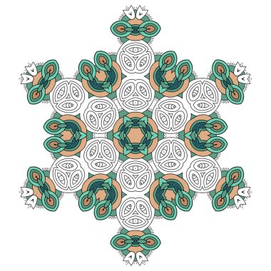 Mandala deseni. Soyut vektör. Vintage dekoratif unsurlar. Elle çizilmiş arka plan. - Vektör