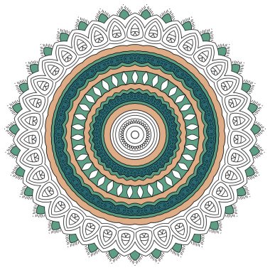 Mandala deseni. Soyut vektör. Vintage dekoratif unsurlar. Elle çizilmiş arka plan. - Vektör