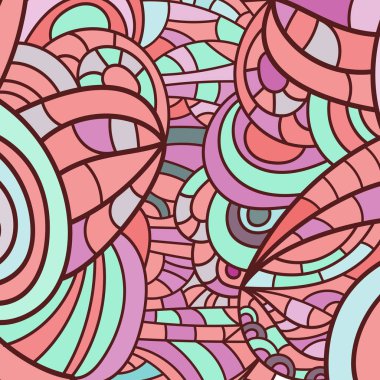 Zen sanat kum girdap desen arka plan. Elle çizilmiş renkli resim. Soyut dalga çok renkli tasarım. Büyüleyici bir doku. - Vektör grafikleri.