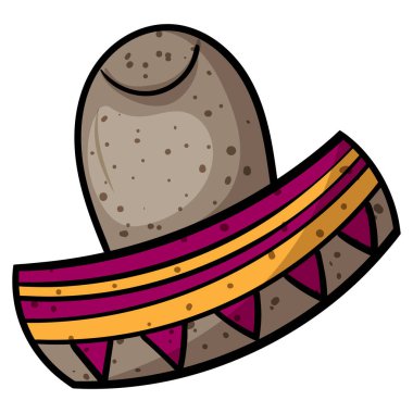 Cinco De Mayo kutlaması. Meksikalı Sombrero. Ulusal geleneksel latino kostüm şapka Meksika. - Vektör.