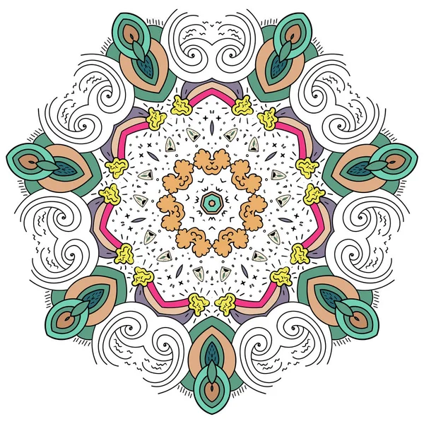 Padrão Mandala. Vetor abstrato. Elementos decorativos vintage. Fundo desenhado à mão. - Vector — Vetor de Stock