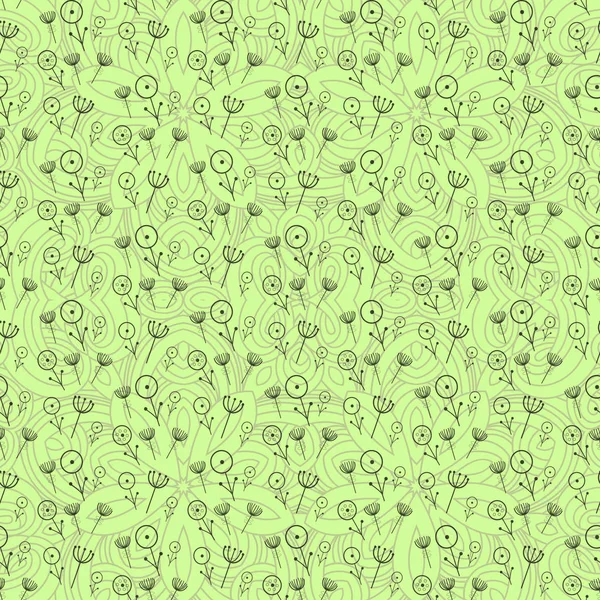 Doodle flores sobre un fondo suave. Vector de patrón — Vector de stock