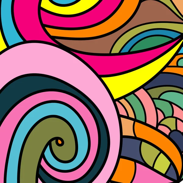 Zen Art Sand Wirbelmuster Hintergrund. Handgezeichnetes farbiges Bild. abstrakte Welle mehrfarbige Gestaltung. Faszinierende Textur. - Vektorgrafiken. — Stockvektor
