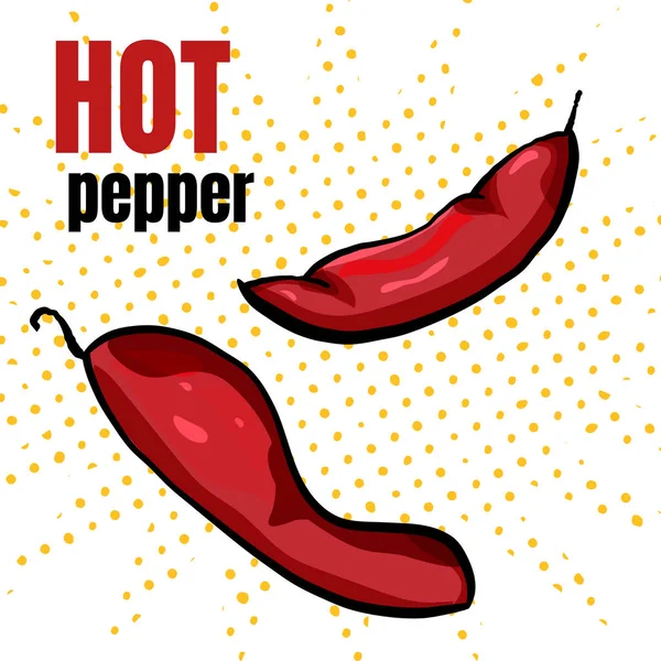 Zwei rote Paprika. würzige mexikanische Küche. - Vektor — Stockvektor