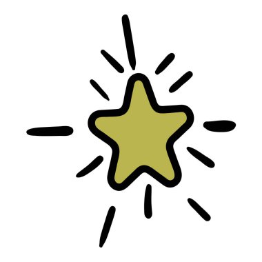 Herhangi bir tasarım amacı için kirişler ile Sarı yıldız. Vektör çizimi