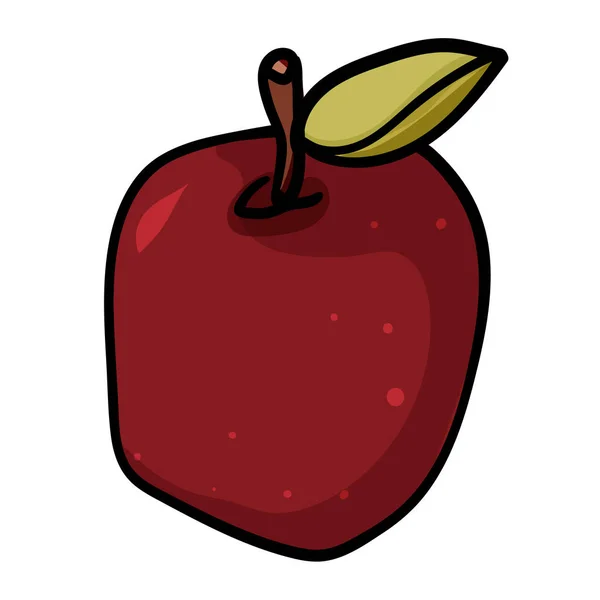 Roter Apfel. Früchte Apfel Doodle Vektor Illustration. Vektor — Stockvektor