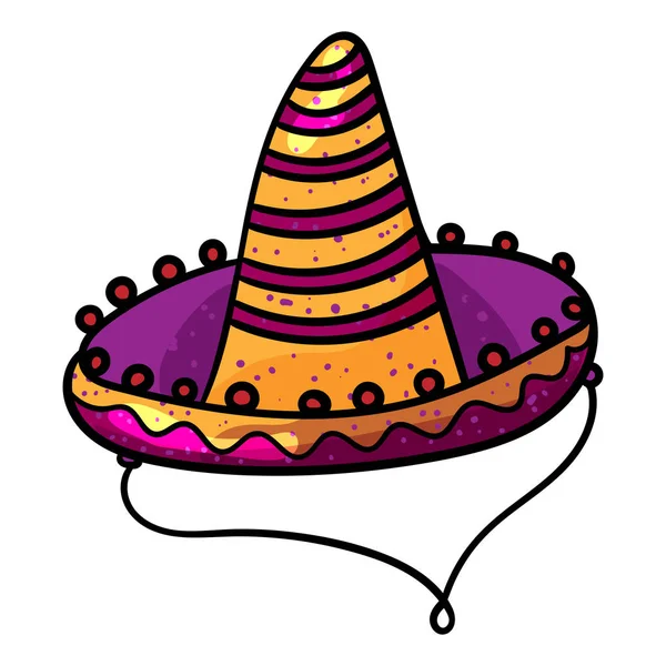 Празднование Синко де Майо. Мексиканское Сомбреро. Национальная традиционная латиноамериканская шляпа. - Вектор . — стоковый вектор