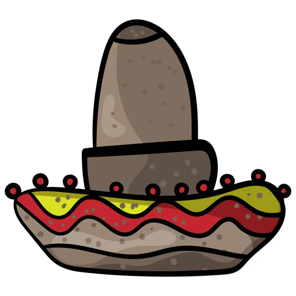 Celebração Cinco De Mayo. Sombrero mexicano. Chapéu de traje latino tradicional nacional mexicano. - Vector . — Vetor de Stock