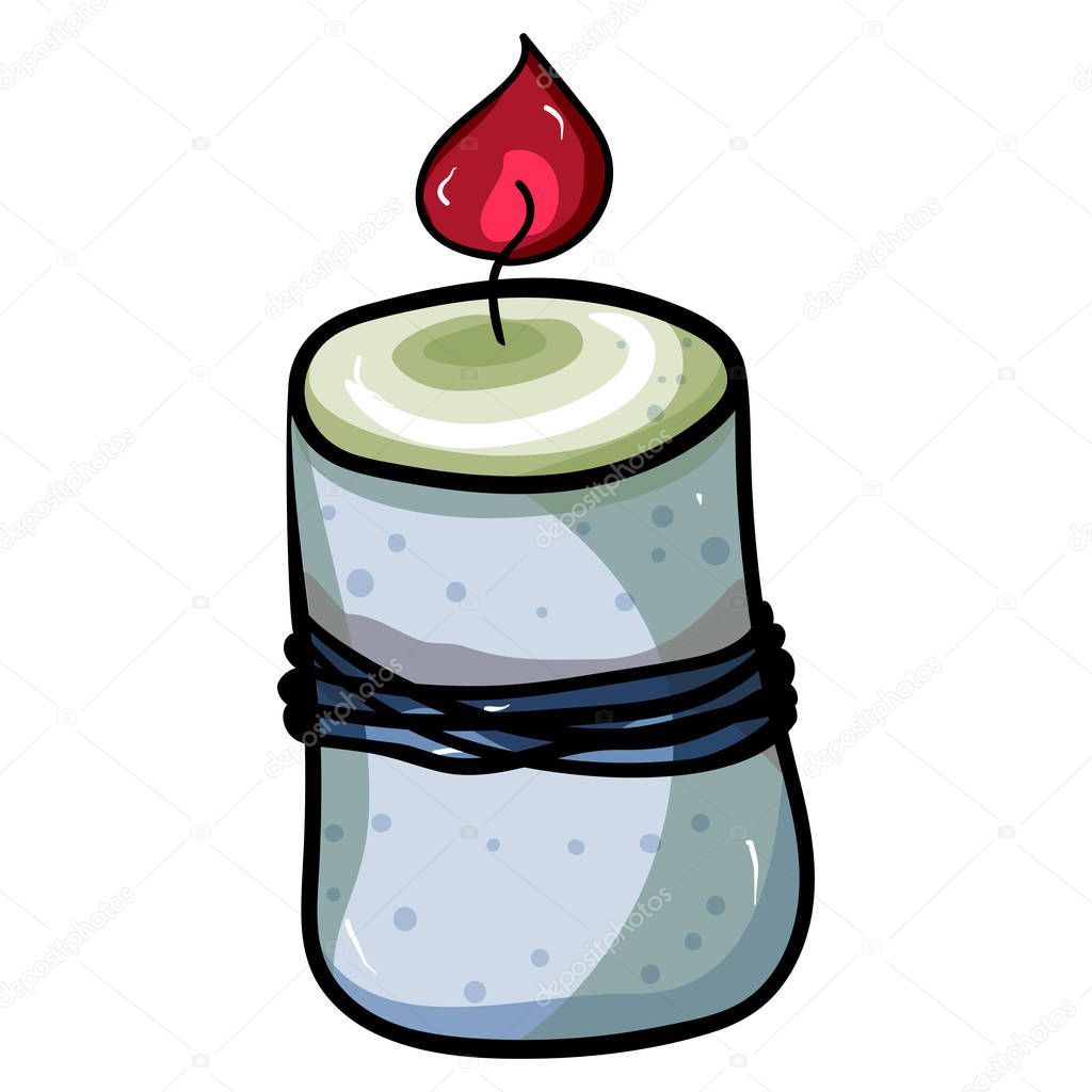 Paraffin candle. Accessory for comfort. Season is winter or fall. Warmth and comfort. - Vector. Vector illustration