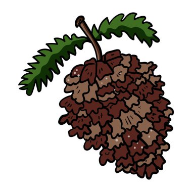 Bir dala çam kozalağı ya da köknar. Dekorasyon için, tasarım için. Rahatlık ve tatil. - Vektör. Vektör illüstrasyonu