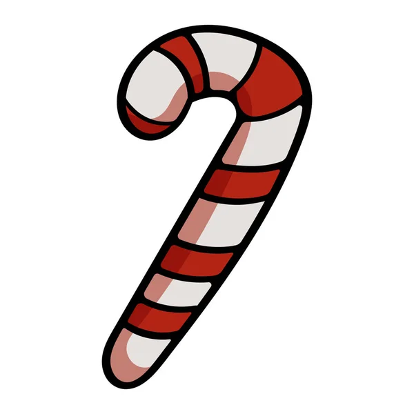 Sweet Christmas - Caramel Cane. Traditional Xmas caramel candy canes. Red and white sweet striped stick. - Vector. Vector illustration — ストックベクタ