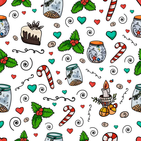 Pattern of Christmas and new year elements for your design. - Vector. Vector illustration — ストックベクタ