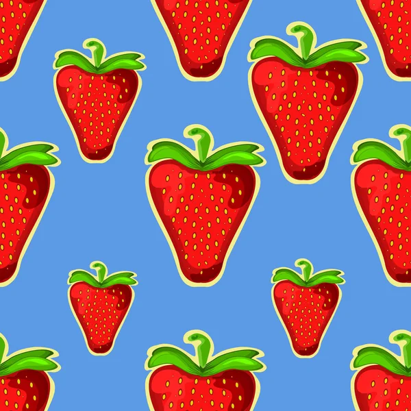 Strawberry. Seamless vector texture. Vector pattern. Fresh berry. - Vector. Vector illustration — Stock Vector
