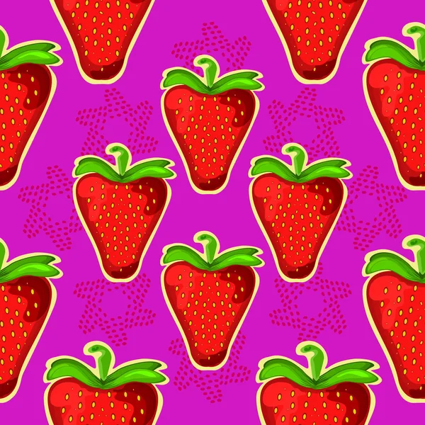 Fraise. Texture vectorielle sans couture. Modèle vectoriel. Une baie fraîche. - Vecteur. Illustration vectorielle — Image vectorielle