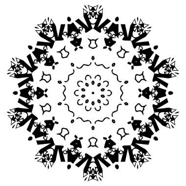 Kına için Mandala, Mehndi, dövme, dekorasyon. Etnik. Zen sanat tarzı illüstrasyon. Vektör