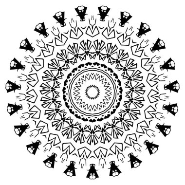 Yetişkin boyama kitabı ya da zen mandala sayfası. Rahatlatıcı. - Vektör. Vektör illüstrasyonu