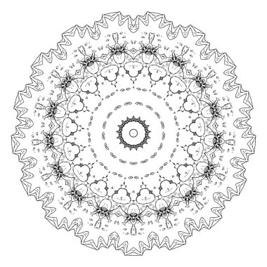 Kına için Mandala, Mehndi, dövme, dekorasyon. Etnik. Zen sanat tarzı illüstrasyon. Vektör