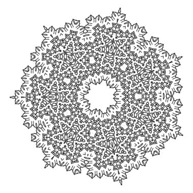 Kutsal sembol. Etnik model. Asya, Hindistan, boyama için doğu deseni. - Vektör. Vektör illüstrasyonu