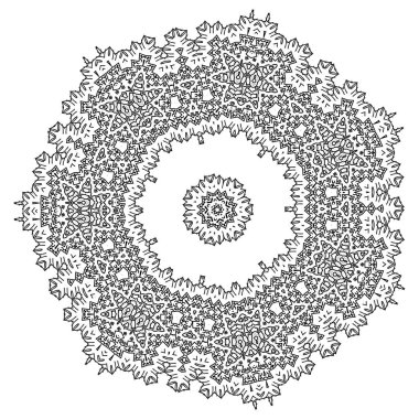 Kutsal sembol. Etnik model. Asya, Hindistan, boyama için doğu deseni. - Vektör. Vektör illüstrasyonu