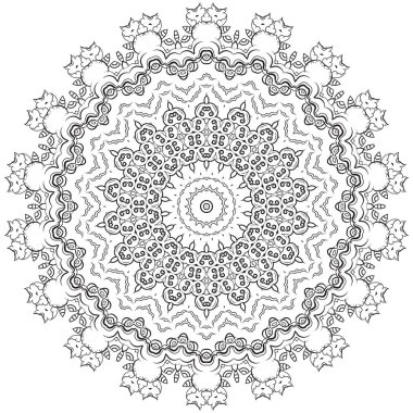 Yetişkin boyama kitabı ya da zen mandala sayfası. Rahatlatıcı. - Vektör. Vektör illüstrasyonu