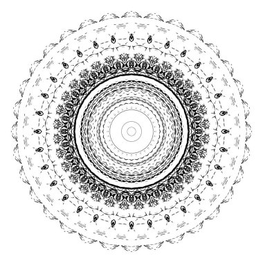 Şablon. Vektör illüstrasyon süsü, siyah ve beyaz. Rahatlatıcı. - Vektör. Vektör illüstrasyonu