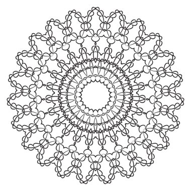 Siyah ve beyaz soyut desen, mandala. Sanat için vektör tasarım şablonu.