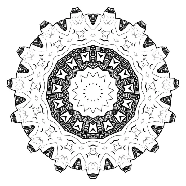 Patrón. Ilustración vectorial ornamento blanco y negro. Relajante. - Vector. Ilustración vectorial — Archivo Imágenes Vectoriales