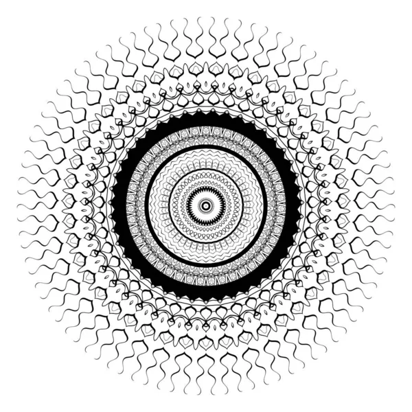 Rundes Element für Malbuch. schwarz-weißes Mandala — Stockvektor