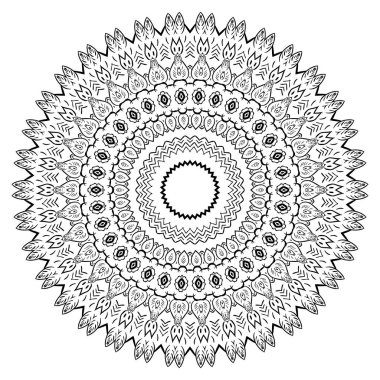 Kutsal sembol. Etnik model. Asya, Hindistan, boyama için doğu deseni. - Vektör. Vektör illüstrasyonu