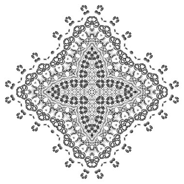Şablon. Vektör illüstrasyon süsü, siyah ve beyaz. Rahatlatıcı. - Vektör. Vektör illüstrasyonu