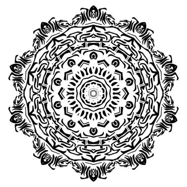 Boyama kitabı için yuvarlak element. Kına için Mandala, Mehndi, dövme, dekorasyon. Etnik