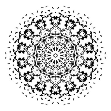 Boyama kitabı için yuvarlak element. Yetişkin boyama kitabı ya da zen mandala sayfası. Rahatlatıcı. - Vektör. Vektör illüstrasyonu