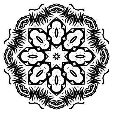 Boyama kitabı için yuvarlak element. Yetişkin boyama kitabı ya da zen mandala sayfası. Rahatlatıcı. - Vektör. Vektör illüstrasyonu